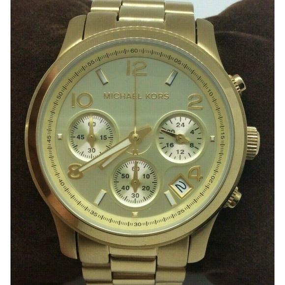 Michael Kors Midsized Chronograph Gold Tone Watch - Picture 3 of 8
